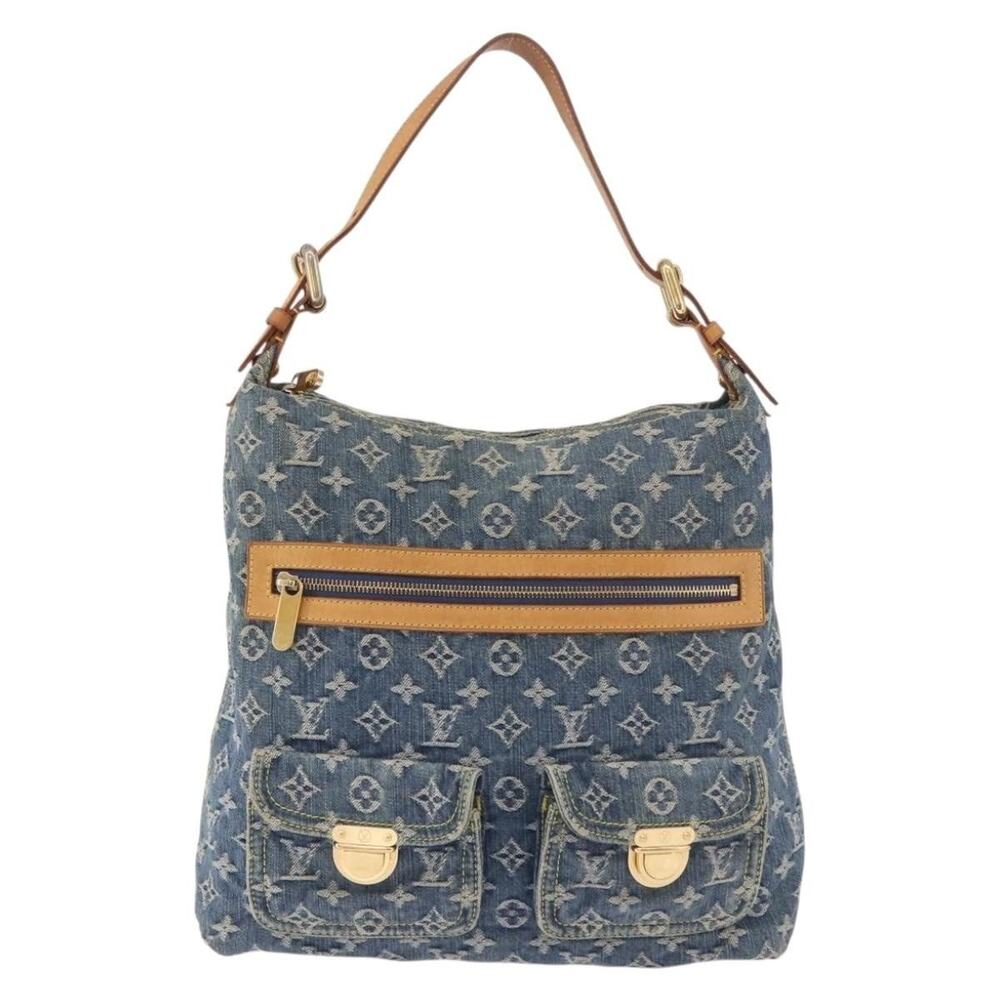 Louis Vuitton Monogram Denim Buggy GM Shoulder Bag Blue